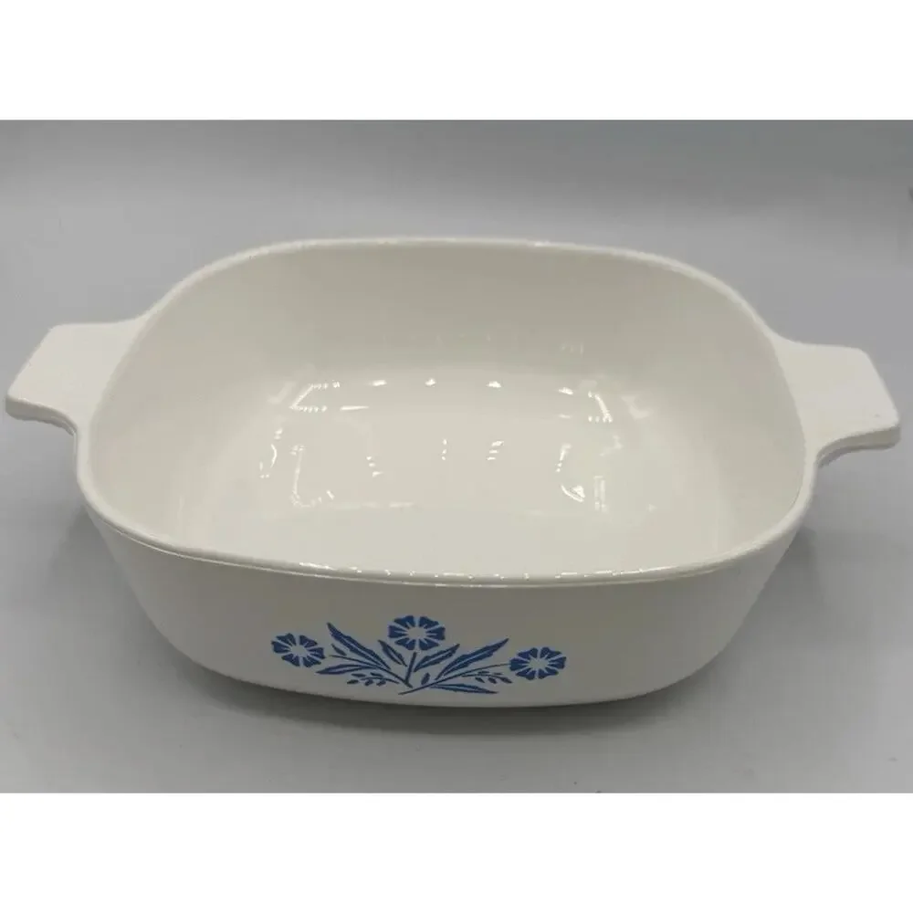 CorningWare Blue Cornflower 1 Qt & 1.5 Qt Casserole Dishes No Lids Set 2